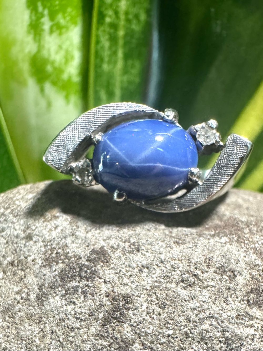 14k Art Deco Star Sapphire Ring